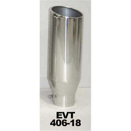 Pypes Performance Exhaust Polished Bolt-On Exhaust Tip - 4 x 6 x 18 in. PYPEVT406-18